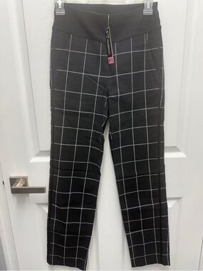 Golftini Trophy Pant Pull-on Women’s Golf Pants 
Black & White UPF 30 Small NWT